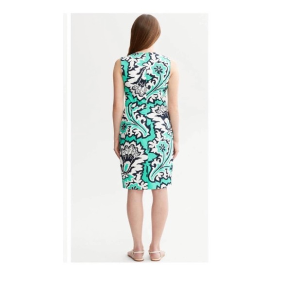 Banana Republic Milly Square Neckline Eden Rock Tropical Sheath Dress Size 2 - Picture 3 of 13